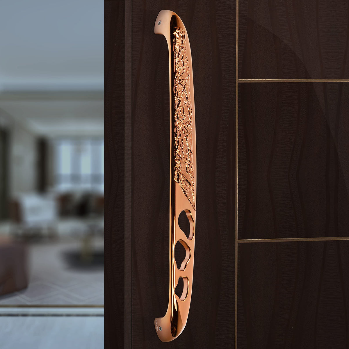 Plantex Heavy Duty Door Handle for Main Door/13-inches Main Door Handle/Pull Push Handle for Home/Hotel/Office - Pack of 1 (311-PVD Rose Gold Finish) - 3 Years Warranty