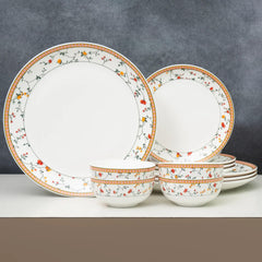 Clay Craft Fine Ceramic Eco Dinner Set, Enchanting Gold, for Family of 4, Dinner Set Ceramic, Crockery Set, Dining Set for Dinner, Crockery Set for Gift, Kitchen Set (ECO6, 12 Pieces)
