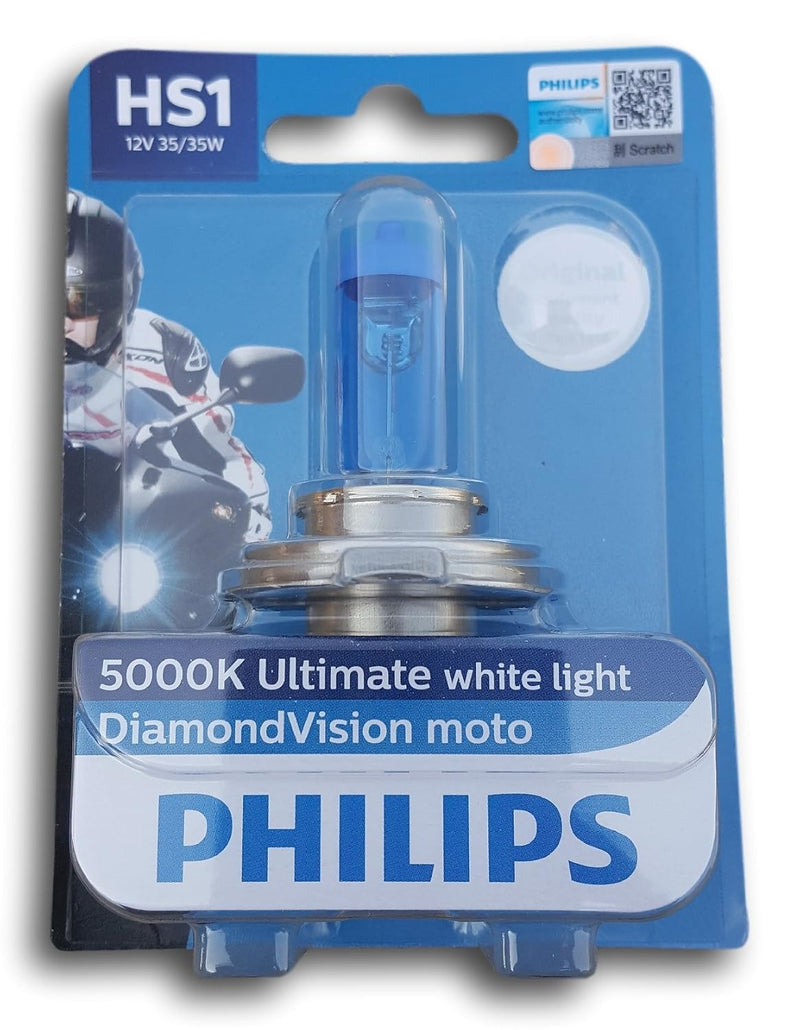 Philips HS1 12636DVB1 Diamond Vision Moto Halogen Bulb (12V, 35/35W)