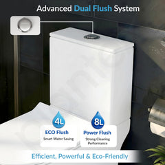 Plantex Siphonic Flush System Rimless Ceramic Commode/S Trap Western Toilet with Siphonic Vacuum Flush/One Piece Western Commode with Soft Close Toilet Seat - (White)-5