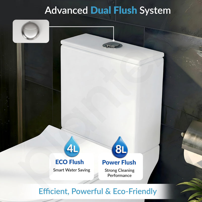 Plantex Siphonic Flush System Rimless Ceramic Commode/S Trap Western Toilet with Siphonic Vacuum Flush/One Piece Western Commode with Soft Close Toilet Seat - (White)-5