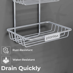 Plantex Self Adhesive Soap Holder for Bathroom/Stainless Steel Soap Dish/Wall Mounted 2 Layer Soap Holder/Bathroom Accessories - Pack of 2 (Chrome)-3