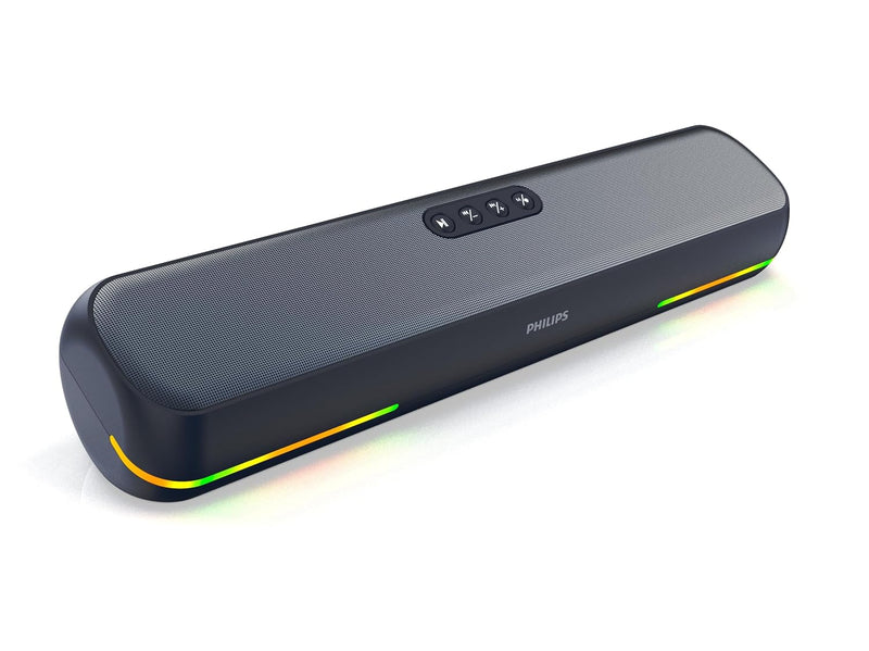 Philips SPA4124BL/94 Wireless Bluetooth Speaker, 20W, 8H Playtime, Bluetooth 5.1, TWS Mode, RGB Light
