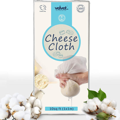 Muslin Cheese Cotton Cloth, 1x1.2 Meter, 1 Pack, Food Grade - Strainer for Cheese, Paneer, Roti Wrap, Momos, Sprouts, Juice & Idly Steaming, Crafting