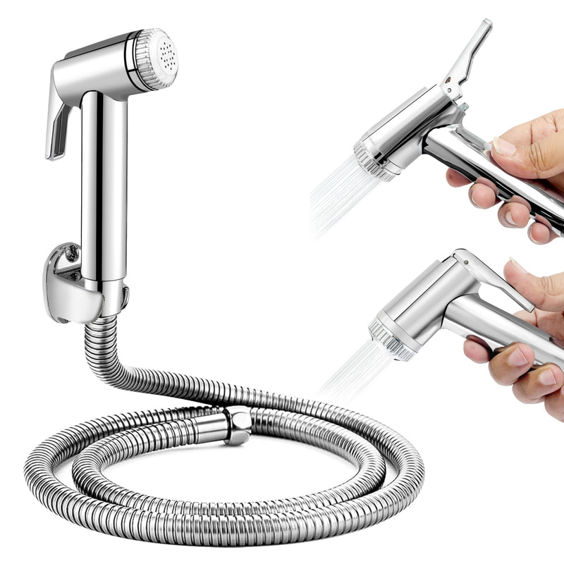 Plantex Jet Spray for Toilet/ABS Health Faucet with 1 Meter Shower Hose Pipe and Wall Hook/Health Faucet Set for Bathroom/Hand Gun for Toilet - (Jecquar, Chrome)-1