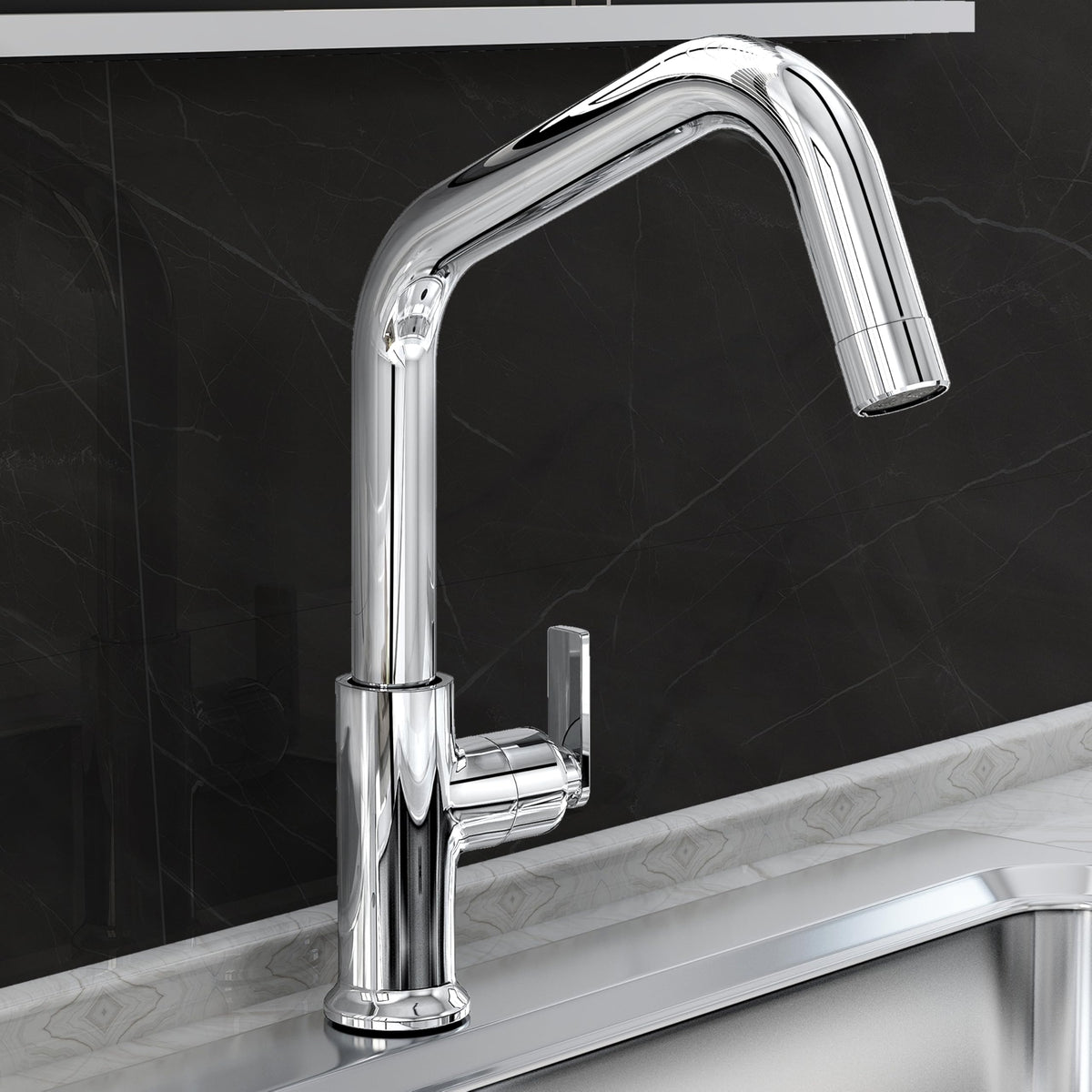 Plantex Pure Brass Sink Tap for Kitchen Basin/360‚° Swivel Spout Kitchen Sink Tap Faucet/Water Saving Aerator-7 Year Warranty (BAL-513-Chrome)