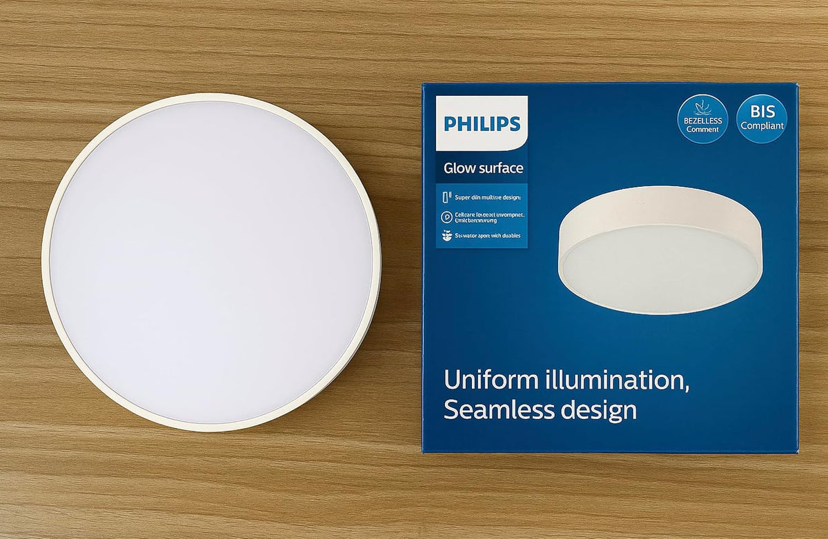 Philips LED Glow Surface Downlight Metal Body, Trim Less Sleek and Energy-efficient Surface Mount Light (4000K - Natural White, B0FLQ5P3D3)