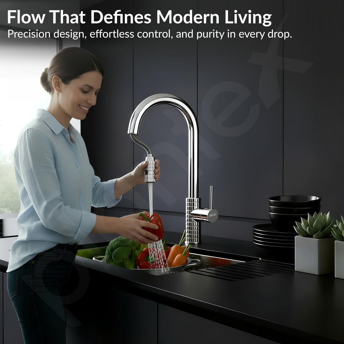 Plantex Pure Brass Pull-Down Kitchen Sink Tap/Kitchen Sink Faucet/Sink Tap for Kitchen Basin with 360? Swivel Spout - (2045, Chrome)-6