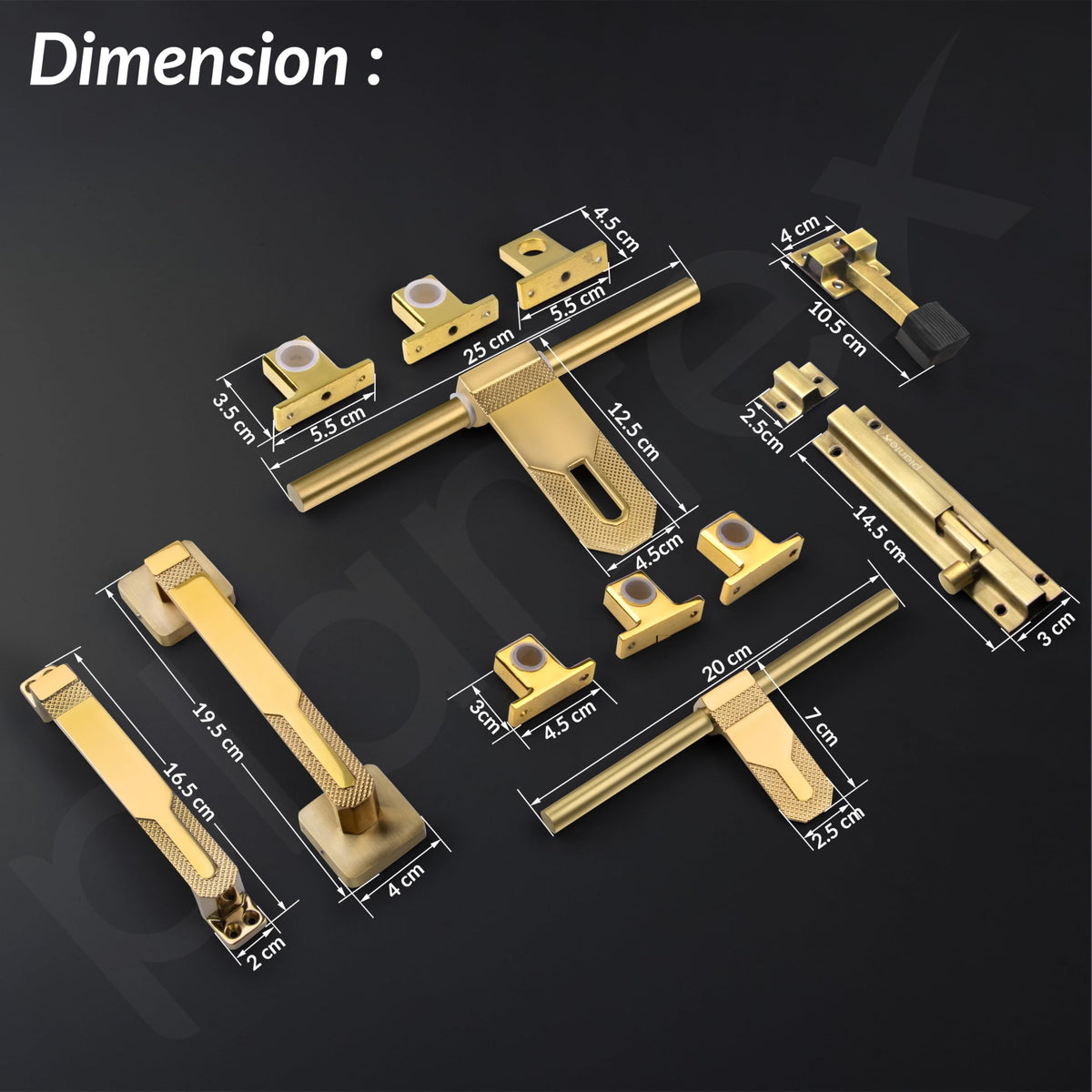 Plantex Stainless Steel Door Kit for Single Door/Door Accessories (10-inch Al-Drop,8-inch Latch,2 Handles of 8 and 7 Inch,7-inch Tower Bolt and 4-inch Door Stopper- (PVD Gold)-3