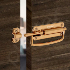 Plantex Door Stopper/5 Inch Baby Latch Kadi/Door Latch for Bathroom/Door Lock for Home/Office Doors - Pack of 1 (Rose Gold)-2