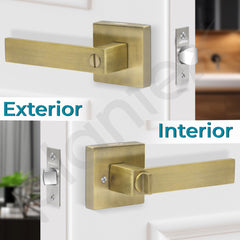 Plantex New Age Bathroom Door Locks/Key-Less Door Lock Set for Bedroom/Balcony/Office/Storeroom - Reversible Design (Brass Antique Finish, 30mm to 50mm Door Range)-4