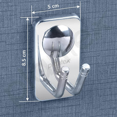 Plantex Robe Hook/Hanging Hooks for Bathroom/Hooks for Wall/Bathroom Accessories - (Metro, Chrome)-3