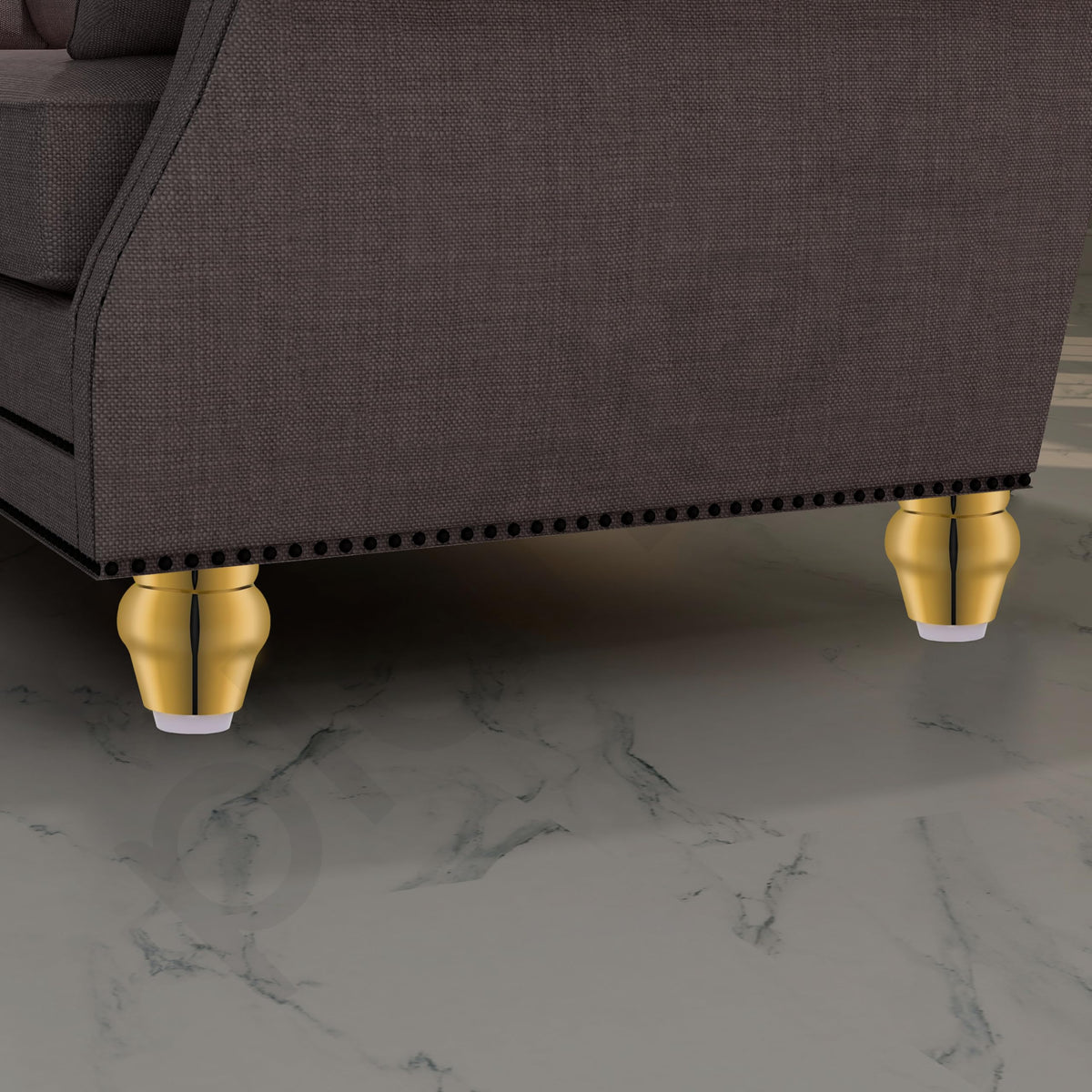 Plantex Heavy Duty Round 3 inch Spare Sofa Legs for Bed Furniture/Sofa Legs for Furniture Fitting/Table Legs/Sofa Leg Set of 2 pcs (Gold Finish)