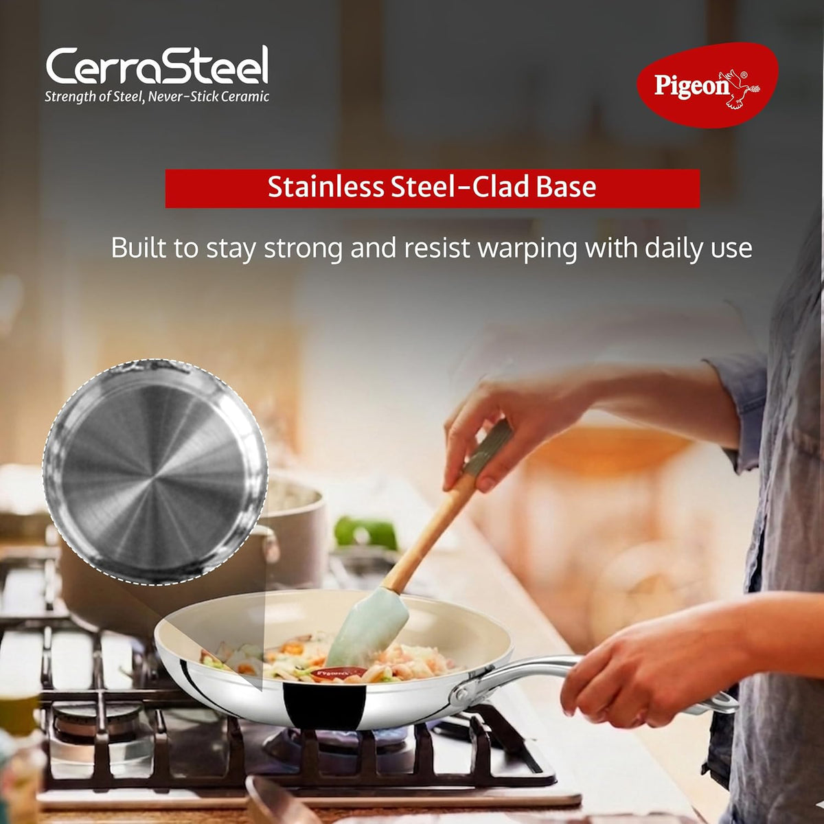 Pigeon CERRASTEEL Beige Ceramic Fry PAN 260