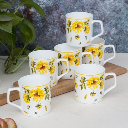 Clay Craft Cream Imperial Cup & Saucer 180ml, Set of 12 (6 Cups + 6 Saucers) Blue