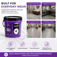 Plantex Lexora Epoxy Grout/3-Part Epoxide Resin Tile Grout/1 Kg Floor & Wall Tiles Joints/Waterproof & Stain Proof/Bathroom & Industrial Use - 1 kg (Lexora Gold)-5
