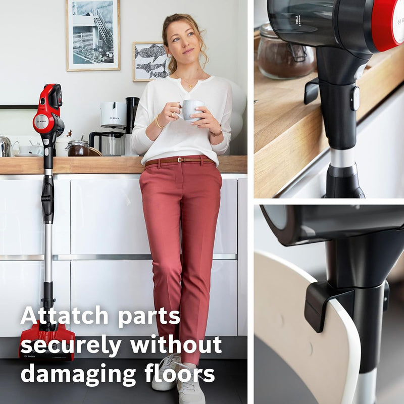 Bosch Unlimited 7 ProAnimal, Cordless Vacuum Cleaner with Rechargeable 3.0 Ah Battery and FlexTube, LED Lighting, 10 Year Motor Warranty, in Tornado Red