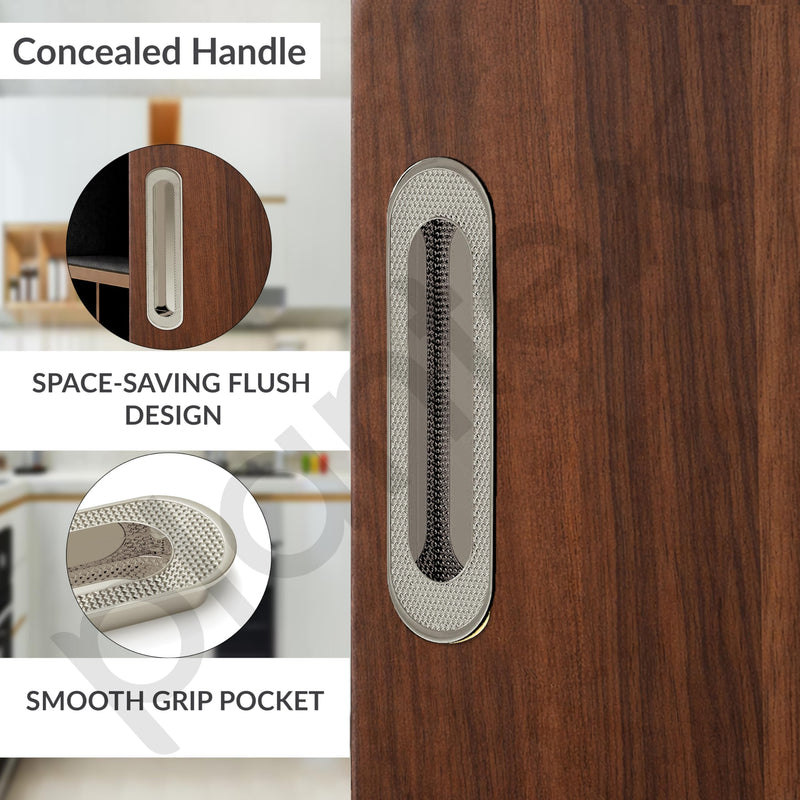 Plantex Sliding Door Handle/Concealed Handle for Sliding Door/160mm Concealed Handle for Wardrobe/Kitchen Cabinet - Pack of 1 (Satin) (Model APS-DTC-3770)-4