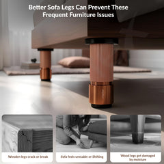 Plantex 4 Inch Sofa Leg for Bed Furniture/Aluminium Sofa Leg for Table/Support Legs/Furniture Leg - Pair of 2 (4 Piece) (DTS-77,Rose Gold)-4