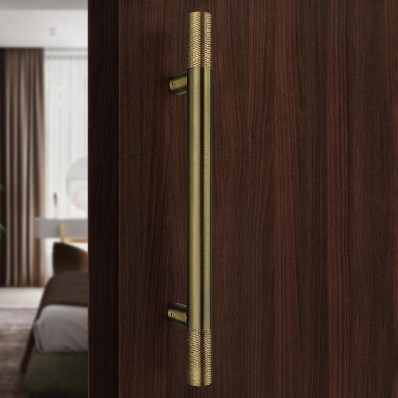 Plantex Door Handle/18 Inch Heavy Duty Pull-Push Door Handle - Antique Brass (Wood/Glass) - 3 Years Warranty-1
