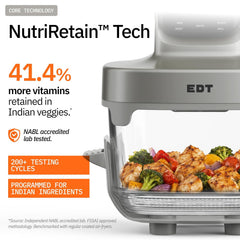 EDT Luma PureGlass™ 4.5L + 2.5L Dual Bowl Air Fryer Oven | ZERO COATING,100% Toxin Free, No Ceramic, PFAS, PTFE, PFOA | 6-in-1 Multi Function | 1500W | NutriRetain™