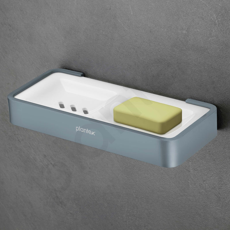 Plantex Aluminium and Acrylic Dual Soap Case/Double Soap Holder for Bathroom/Soap Stand/Bathroom Accessories - (Grey and Milky White)-6