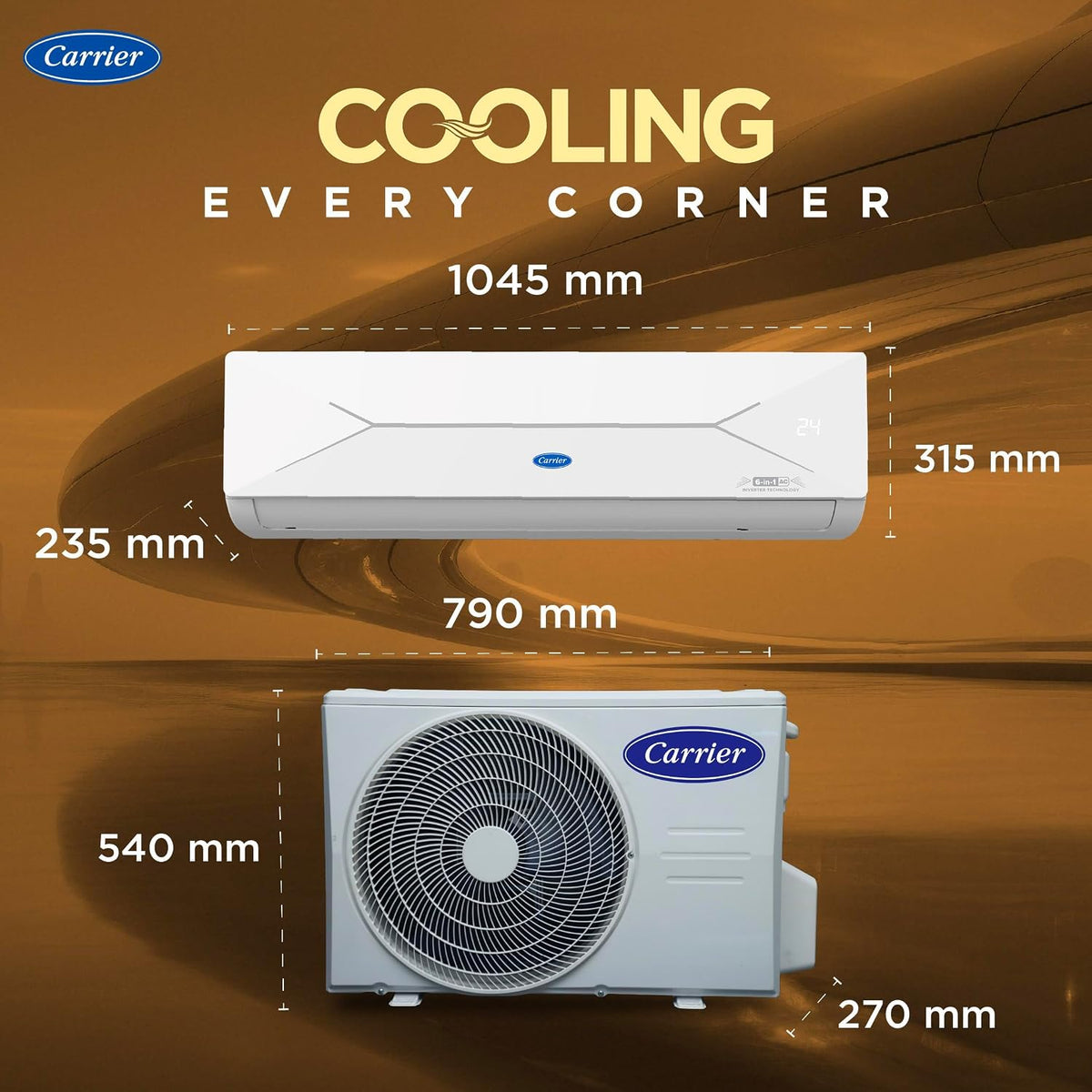 Carrier 2 Ton 3 Star Wi-Fi Smart Flexicool Inverter Split AC (Copper, Convertible 6-in-1 with Wi-Fi with Geo-Fencing,Smart Energy Display, 2026 (CAI24EE3R36W0/W1))-4