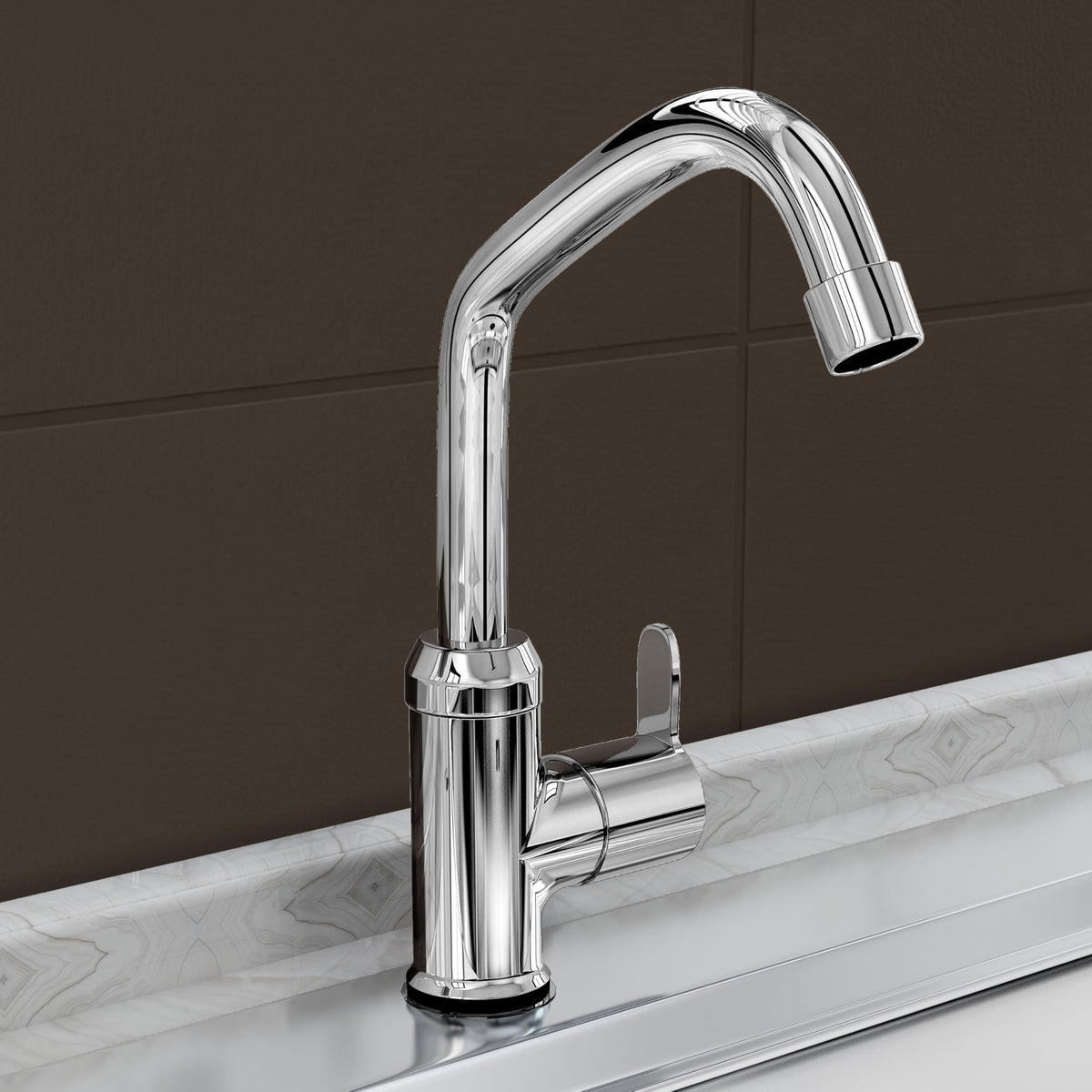 Plantex Pure Brass Single Lever Kitchen Taps for Home Sink/Kitchen Tap with Water Saving Nozzle for Sink Tap with 7 Year Warranty -(FLO-812-Mirror-Chrome)-1