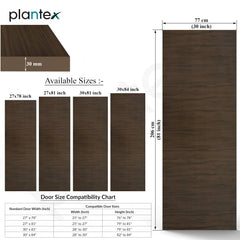 Plantex WPC Doors for Bathroom (30 mm - Thickness)/Waterproof Bathroom Door/2.5x6.75 Feet Wooden Finished Door for Home/Balcony/Office/Kitchen, Density-550 (30x81 inch,24 kg- Charcoal Oak)-4