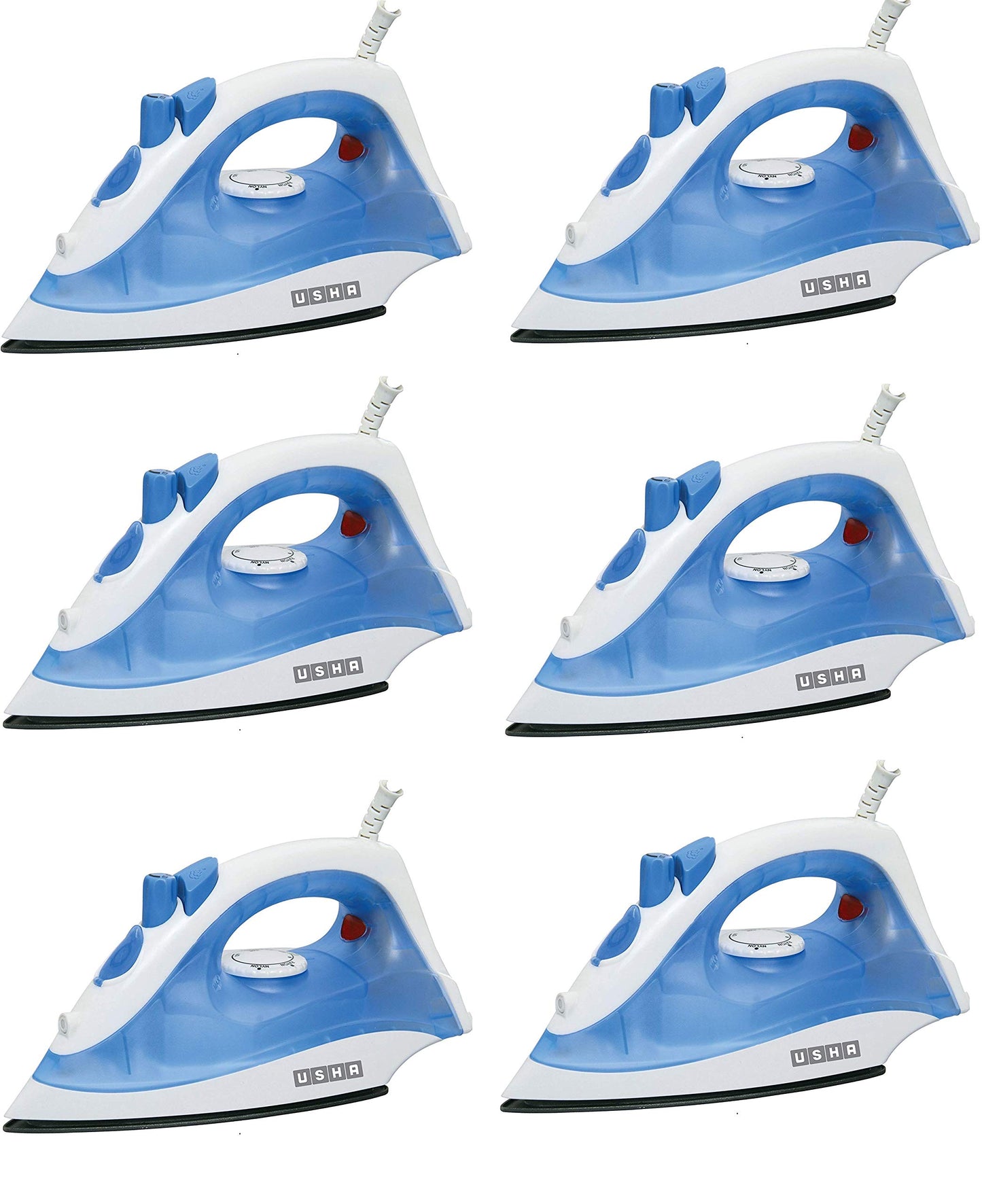 Usha Steam Pro SI 3713 1300-Watt Steam Iron (White/Blue) Pack of 2