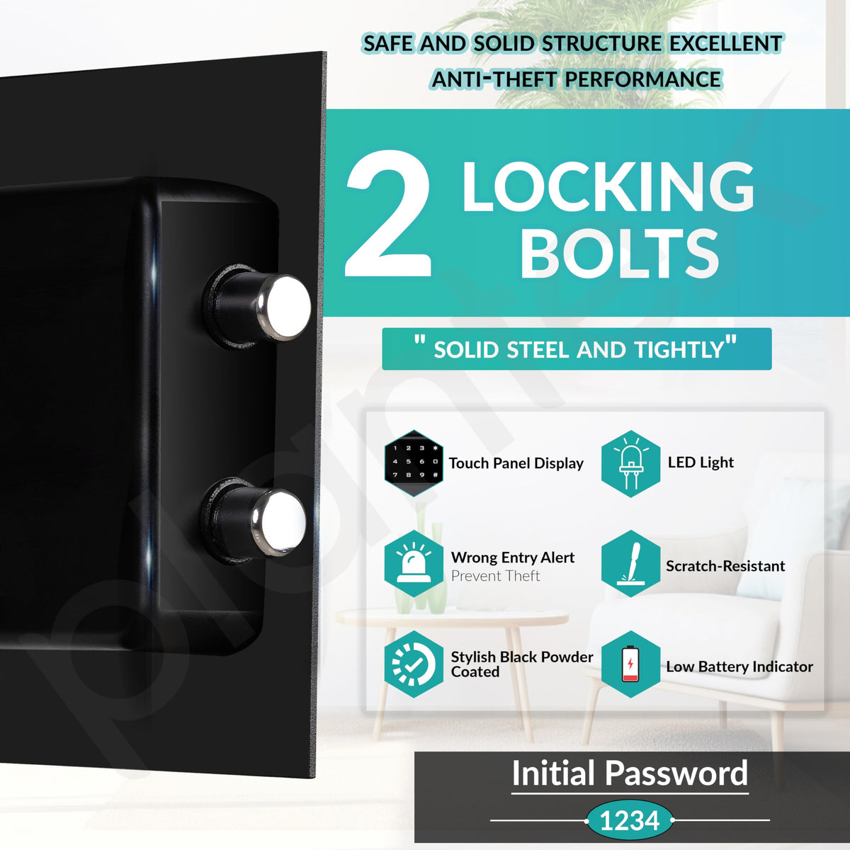 Plantex 23 Litre Digital Safe Locker for Home/Safe Locker Box with Touchscreen Panel/User Dual Code Access with Emergency Key Locks/Locker for Home Jewellery/2 Years Warranty By Plantex (Black)-6