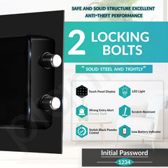 Plantex 23 Litre Digital Safe Locker for Home/Safe Locker Box with Touchscreen Panel/User Dual Code Access with Emergency Key Locks/Locker for Home Jewellery/2 Years Warranty By Plantex (Black)-6