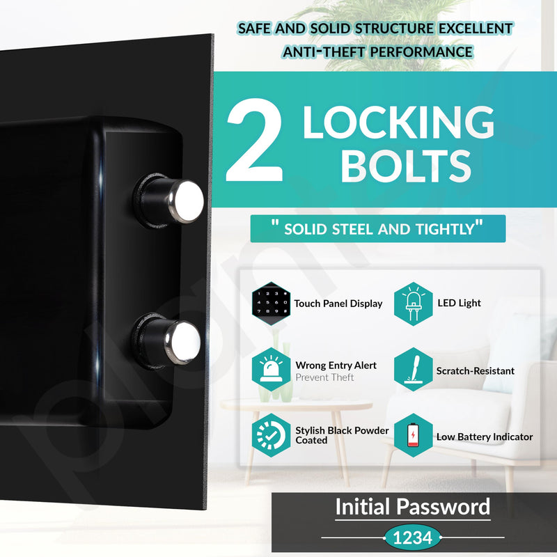 Plantex 23 Litre Digital Safe Locker for Home/Safe Locker Box with Touchscreen Panel/User Dual Code Access with Emergency Key Locks/Locker for Home Jewellery/2 Years Warranty By Plantex (Black)-6