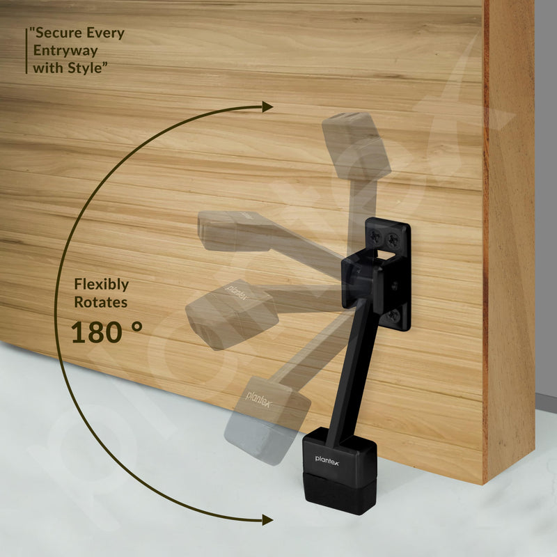 Plantex Gate Stopper - 5 Inch Long for Wooden and Main Doors/Stops for Door (Pack of 3, Black)-4