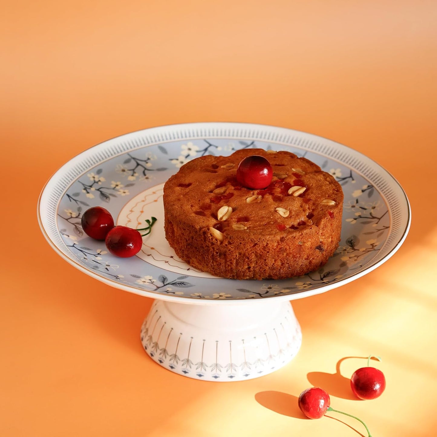 Magique by The Wishing Chair x ClayCraft : River of Flowers Ceramic Cake Stand - 10-Inch | Elegant Pedestal for Desserts and Pastries | Perfect for Cakes, Cupcakes, Tarts, and Pastries