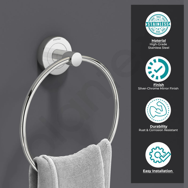 Plantex Stainless Steel Kitchen Towel Hanger/Napkin Holder for Washbasin/Towel Holder for Bathroom (Pack of 3)-5