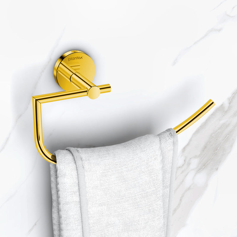 Plantex 304 Grade Stainless Steel Towel Ring/Hand Towel Holder/Towel Hanger for Bathroom/Napkin Holder for Wash Basin/Bathroom Accessories - Oreo (Gold)-1