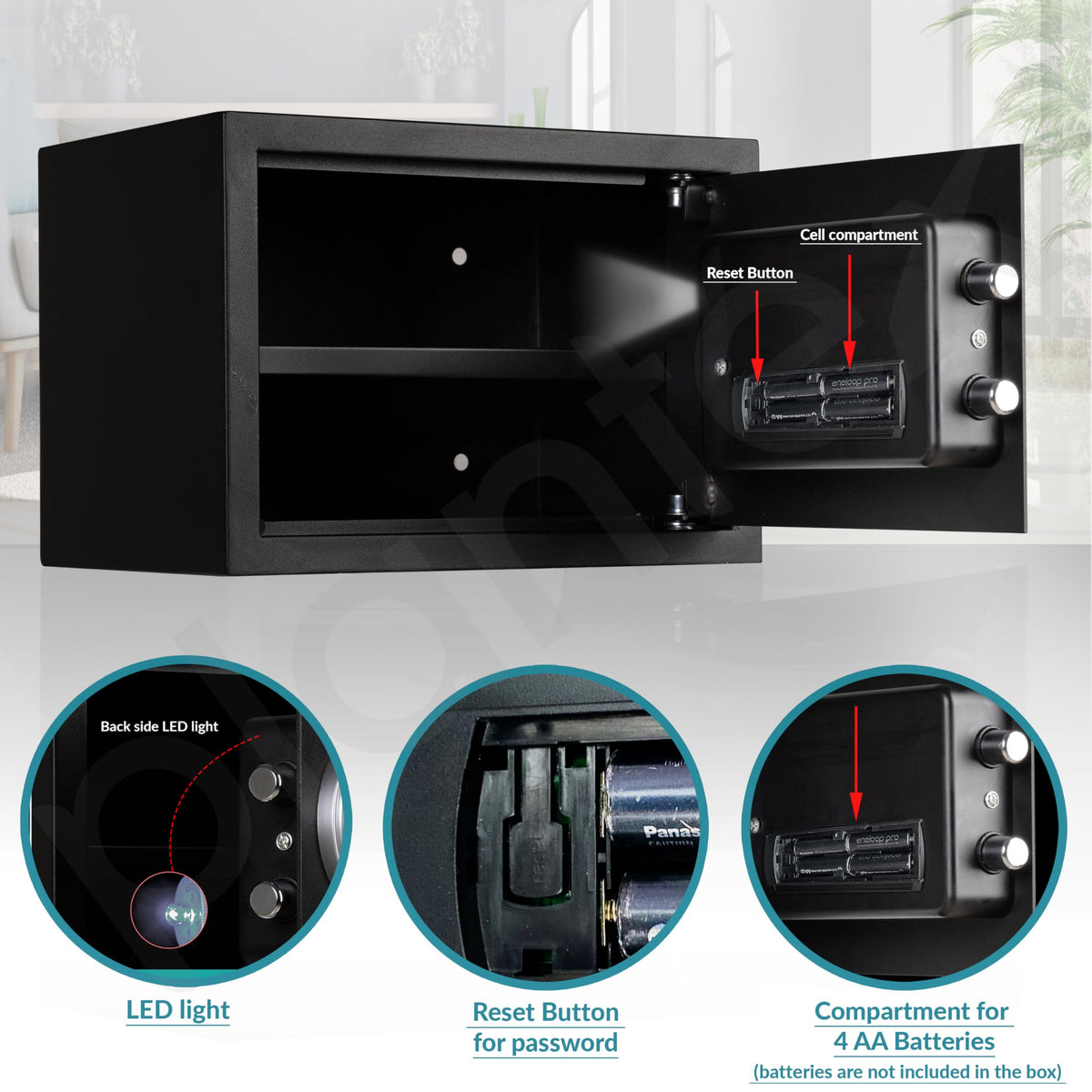 Plantex 23 Litre Safe Locker for Home/Electronic Safety Locker with Master & User PIN Code Access with Emergency Key/Hotel Safe Box/2 Years Warranty By Plantex - Black-6