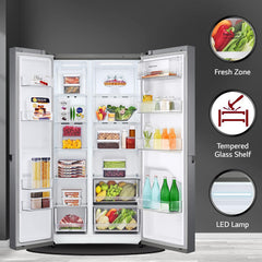 LG 688 L Frost-Free Smart Inverter Compressor Side-By-Side Refrigerator (GC-B257KQDV, Dark Graphite Steel, Multi Digital Sensors and Express)-4