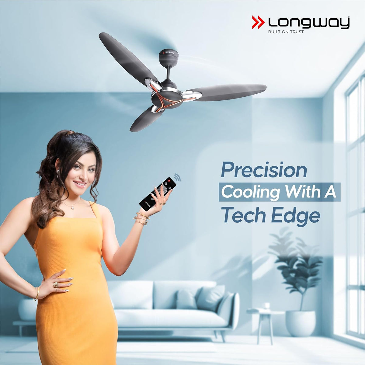 LONGWAY Zephyr 1200 mm BLDC Ceiling Fan with Remote | BEE 5 Star