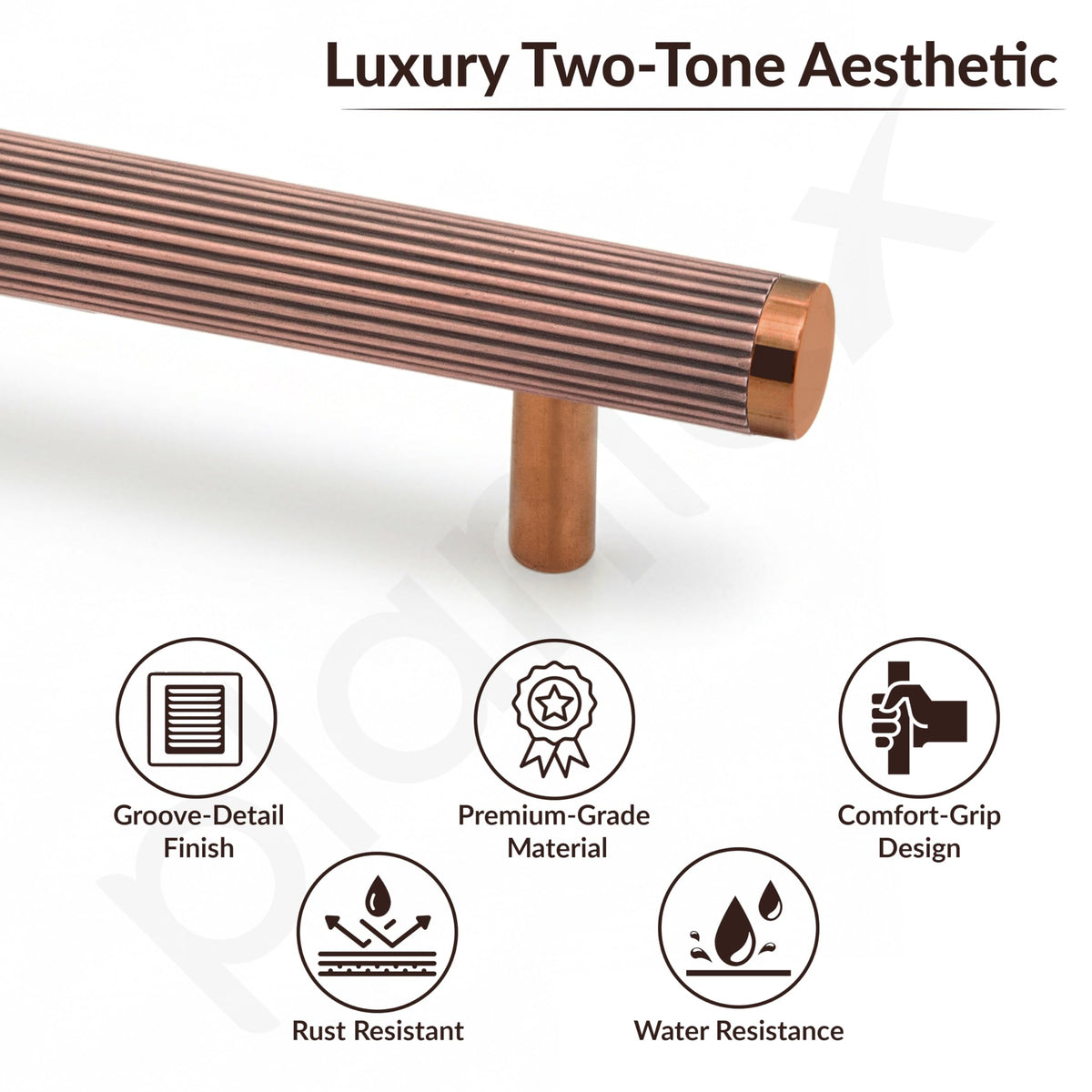 Plantex Stainless Steel & Aluminium Cabinet Handle/288mm Wardrobe Handle for Home/Cupboard Door Pull-Push Handles for Office - Pack of 1 (Rose Gold)-2