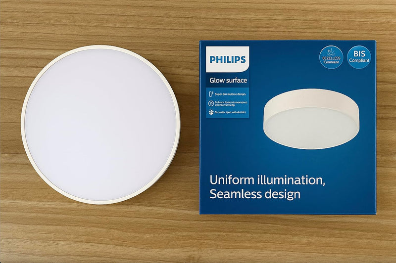 Philips LED Glow Surface Downlight Metal Body, Trim Less Sleek and Energy-efficient Surface Mount Light (6500k - Cool White, B0FLQC9VJ9)