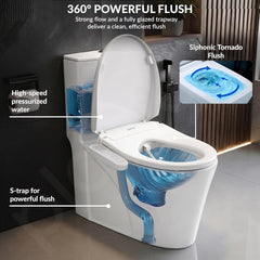 Plantex Smart Commode for Toilet/One Piece Commode with Smart Toilet Seat/Floor Mount Toilet - S Trap (White)-5