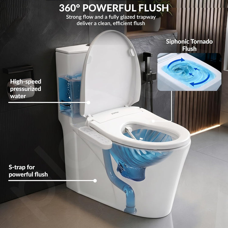 Plantex Smart Commode for Toilet/One Piece Commode with Smart Toilet Seat/Floor Mount Toilet - S Trap (White)-5