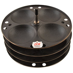 Jain Stainless Steel Nonstick 3 Plate Idly Stand | Idli Maker | Nonstick Idli Stand with Holes for 7.5 liter Prestige Pressure Cooker (12 Idly), Black