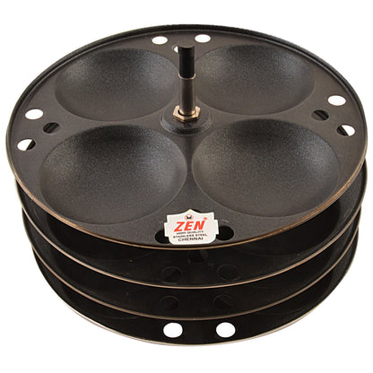 Jain Stainless Steel Nonstick 3 Plate Idly Stand | Idli Maker | Nonstick Idli Stand with Holes for 7.5 liter Prestige Pressure Cooker (12 Idly), Black