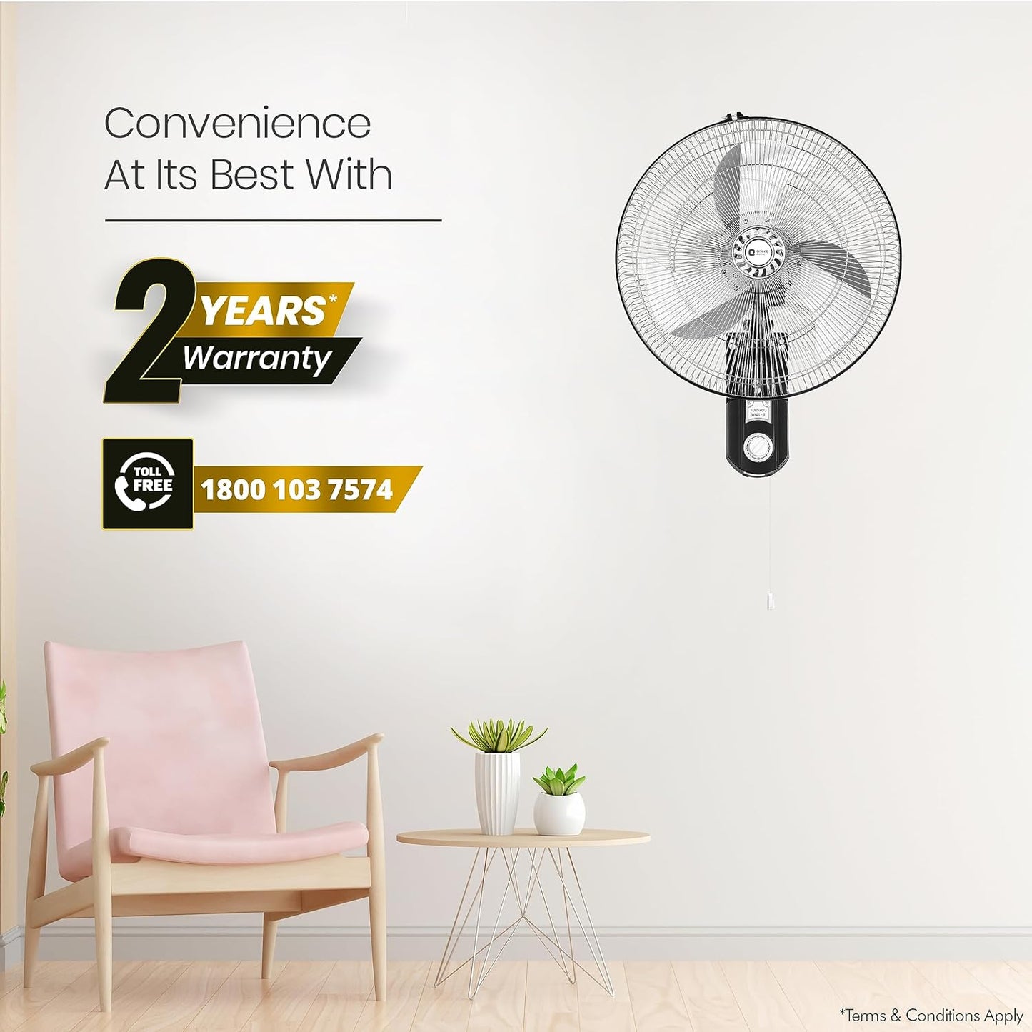 Orient Electric 450mm Tornado - Wall II Fan (Chrome)