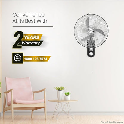 Orient Electric 450mm Tornado - Wall II Fan (Chrome)