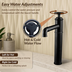 Plantex Brass Basin Mixer Tap Hot and Cold/Single Lever Tap for Wash Basin-(Matt Black Finish)-4