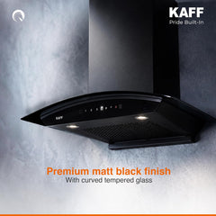 Kaff 60cm Curved Filterless Chimney, Installation Kit Included, KEC 60A